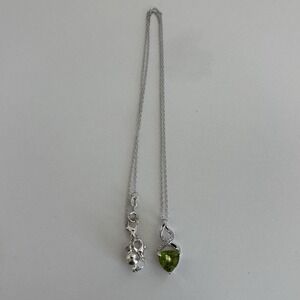 Jewelry TV Trillion Manchurian Peridot, Sterling Silver 925 Pendant & Chain